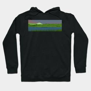 Landscape with a lake and volcano Hoodie